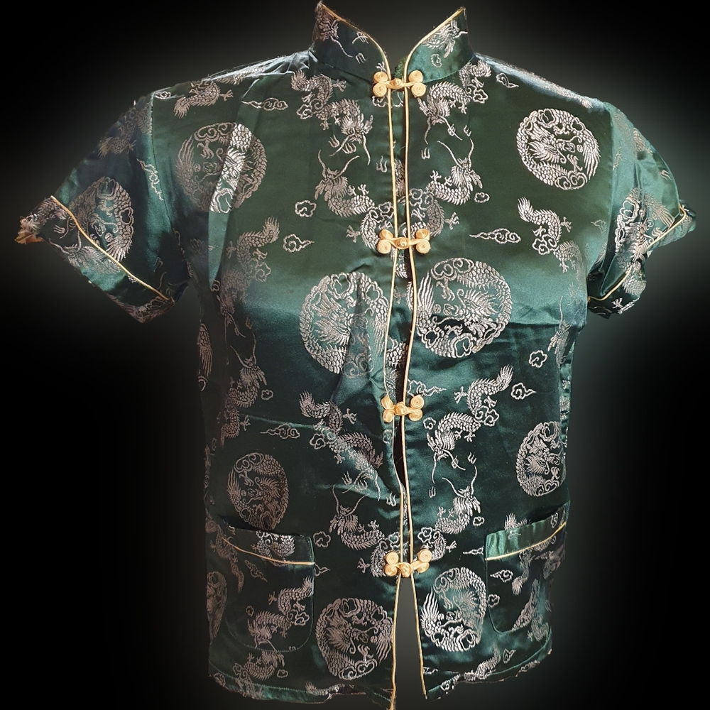 💜 Traditional golden dragon Chinese shirt